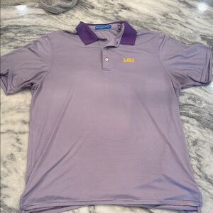 Southern Tide LSU purple polo with Embroidered Logo